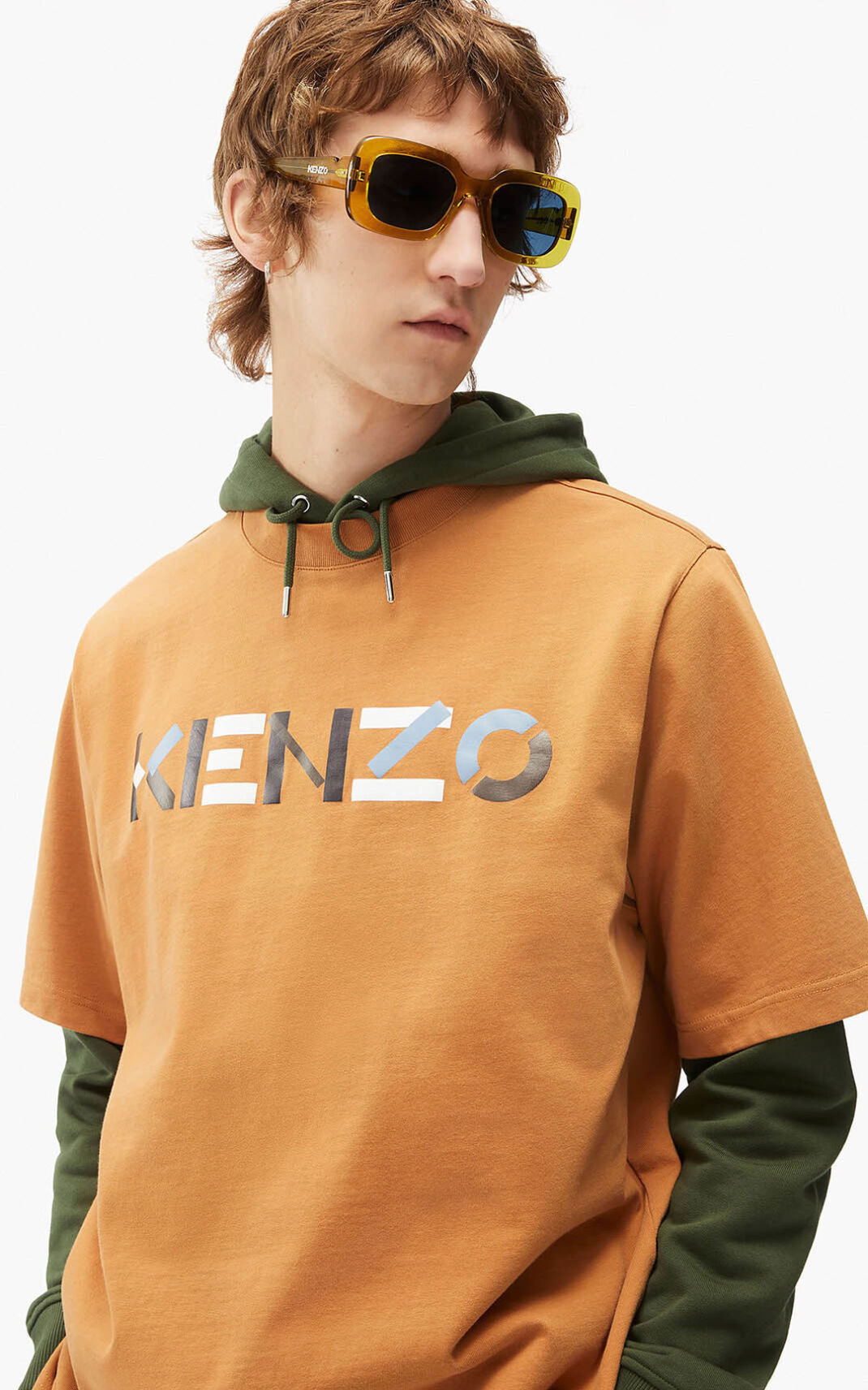 Kenzo Multicoloured oversize Logo Moška Majice Rjav SI-9203489